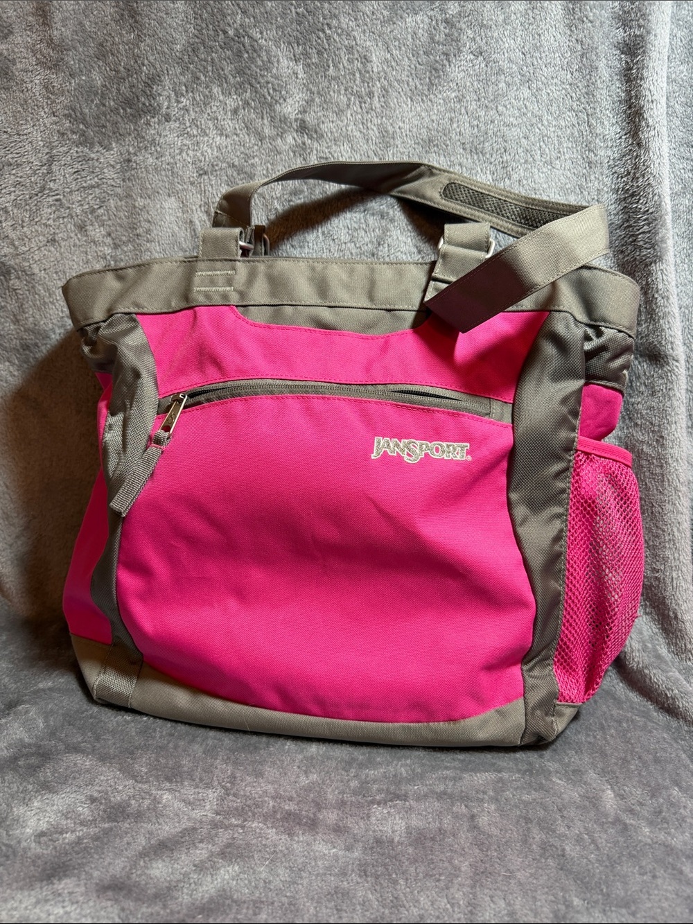Jansport Pink Tote with Taupe Trim